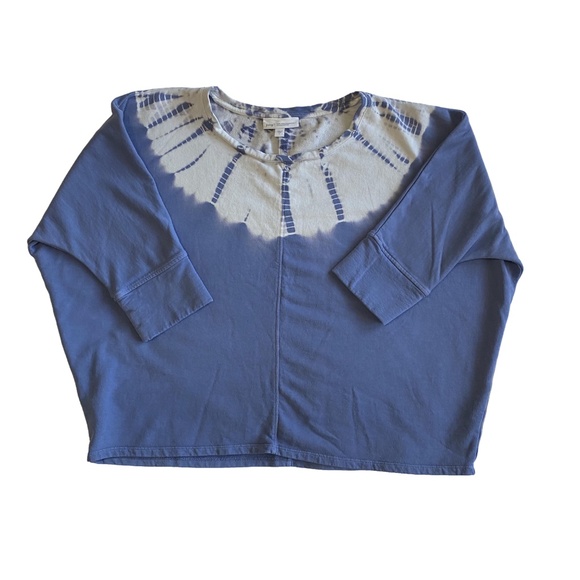 PURE JILL by J. JILL Organic Cotton Purple Tie Dye 3/4 Sleeves Crop Sweatshirt L - Picture 3 of 16